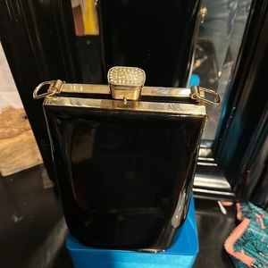 Shiny Black Clutch Bag
